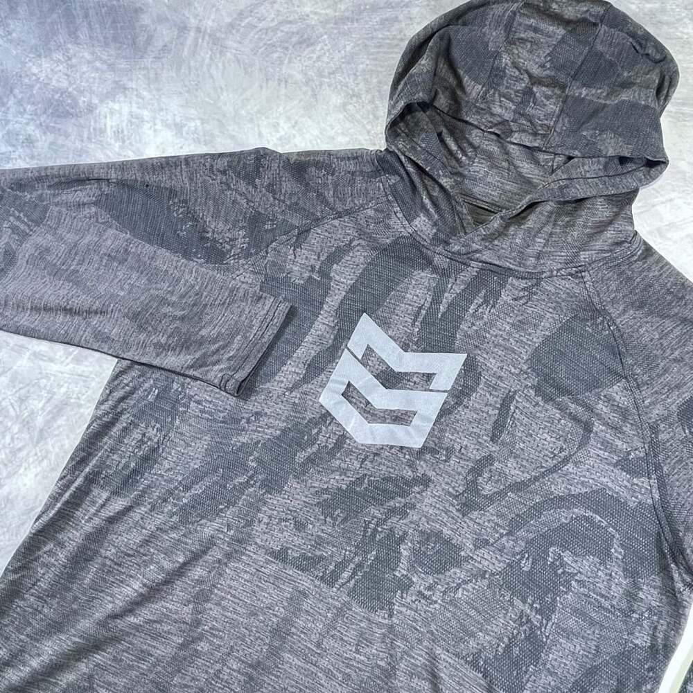Mtn Ops Vanquish Hoodie Size L Gray Camo Lightweight Performance Shirt